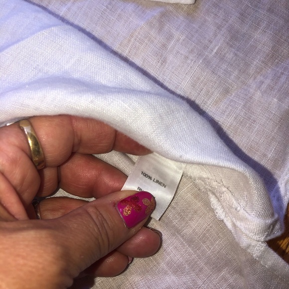 J.Jill no sleeve white linen button down - Picture 3 of 8